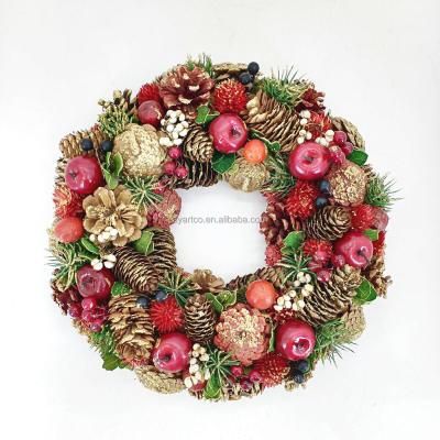 China Hot Selling Garland Decoration Hanging Garland Flowers Christmas Wreath Door Decoration for Front Door for sale