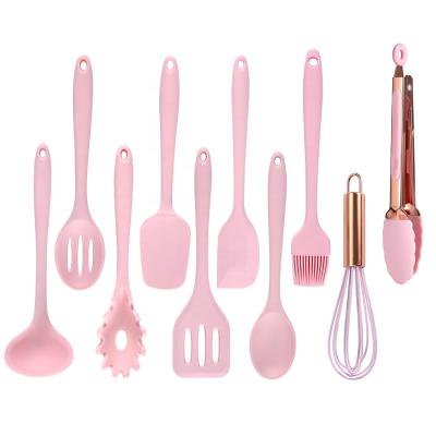 China Non Stick Spatula Sustainable Baby High Temperature Silicone Kitchen Dinnerware Set Mini Baking 10 Piece Set for sale