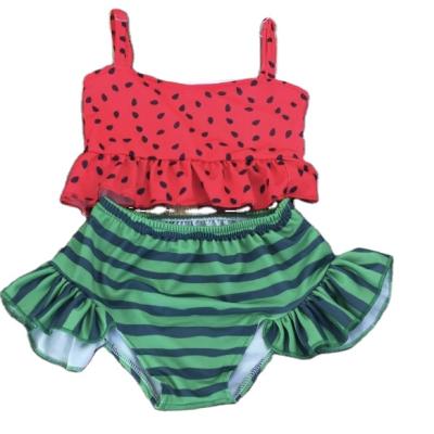 China Breathable Baby Summer Clothes Kids Wear Swimwear Kids Bikini With Watermelon Prints for sale