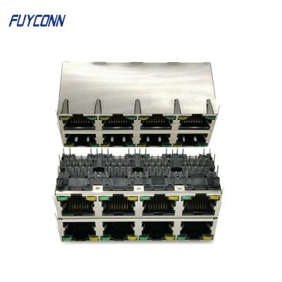 Cina PWB RJ45 Jack Connector di Pin Female dei porti 64 del bronzo fosforoso 2x4 8 in vendita