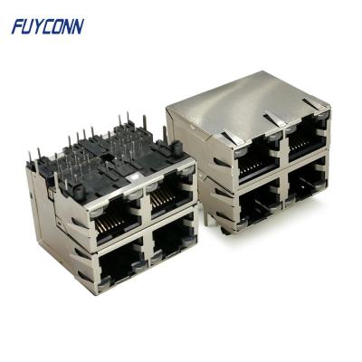 Cina 30U» connettore di Pin RJ45 del PWB 32 dei porti di 2x2 4 con la luce verde gialla del LED in vendita