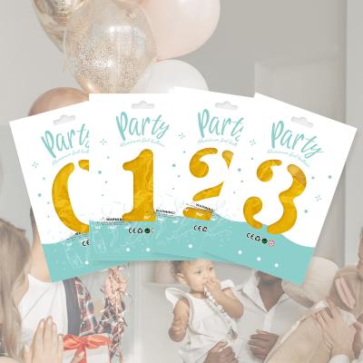 China Party Numbers BLN globo decoration 16 inch single number balloon foil wrapping balloons for sale