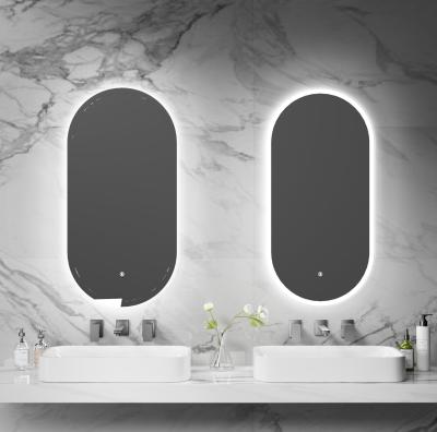 China Smart LED Bathroom Mirror with Anti-Fog Function, Time & Temperature Display, Stepless Dimming, Waterproof Design, Dual-Touch Control, 3000K~6000K Color Temperature, a Customizable Dimensions & Funct for sale