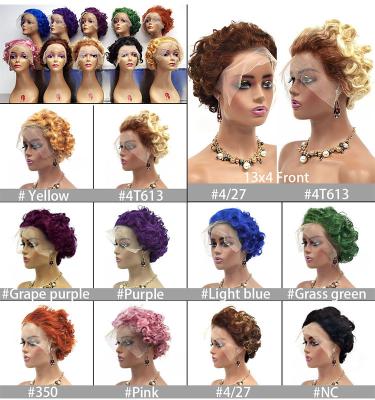 China Other Factory special price 13*4 Pixie cut wig human hair lace front for sale