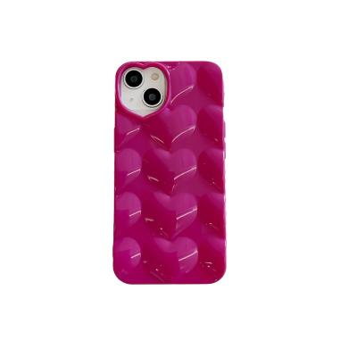 China Shockproof Lovely 3D Heart Love TPU Soft Protective Shockproof Mobile Phone Cases Cover for iPhone 11 12 13 14 Pro Max 13 Pro 14 Plus for sale