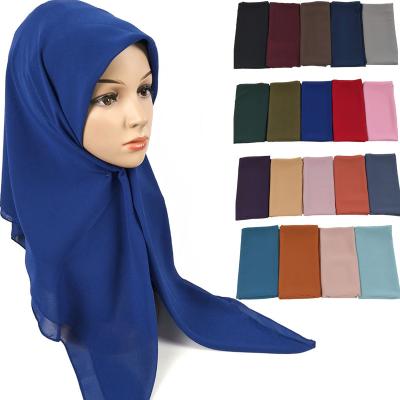 China Elegant Square Bubble Chiffon 115*115cm Plain Size Hijab Muslim Hijab Shawl for sale