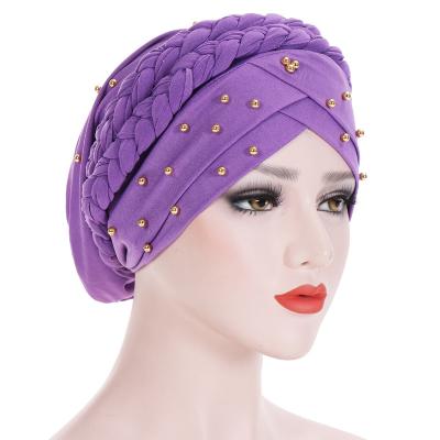 China Gold Muslim Inner Muslim Headwrap Muslim Inner Head Wear Hijab Scarf Fashion Ball Hijab Headwear Headband Turban Headwear Women Muslim Hijab Headband for sale