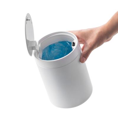 China 1.5L Stainless Steel Desktop Mini Trash Bin With Press Open Lid Room Space Selection for sale
