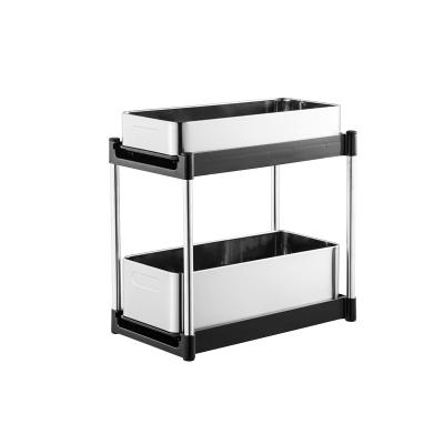 China Keep Your Kitchen Countertop Clutter-Free With 2 Tiers Stainless Steel Kitchen Rack 1kg 395*230*389mm for sale