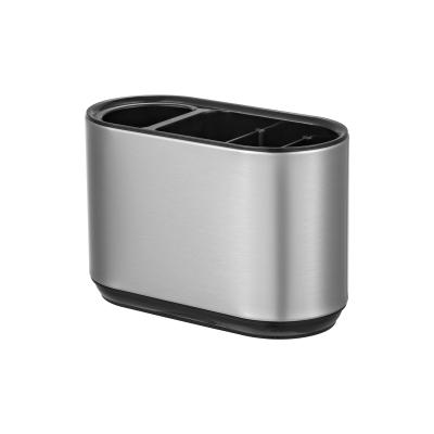 China Customized Logo Acceptable Household Stainless Steel Kitchen Utensil Holder Caddy for Sustainable and Customized Design for sale