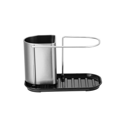 China Stainless Steel Kitchen Utensil Crock Holder Standing Type 201*122*110mm For Countertop Organization for sale