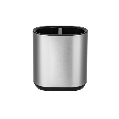 China Stainless Steel Kitchen Utensil Holder For Countertop Standing Type Flatware Organizer Caddy for sale