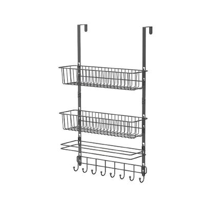 China Over Door Hooks Metal Wire Basket Bathroom Disassembly Over Door Hook Hanger for sale