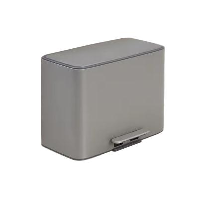 China LOGO PRINT Allowed Square 11.5L*3 Stainless Steel Soft Close Pedal Trash Bin for Recycling in Living Room Office for sale