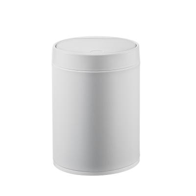 China 3L Stainless Steel Desktop Touch Top Trash Can Round With Rolling Cover for sale