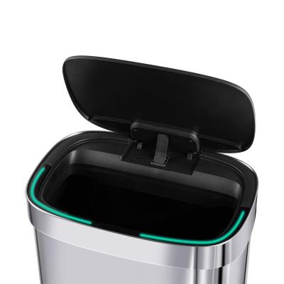 China Automatic Rectangle Touchless Smart Trash Can ,SS Smart Sensor Garbage Bin for sale