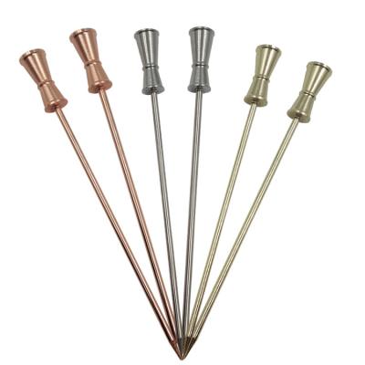 China Stocked jigger design Bar Tools cocktail Metal Fruit Cocktail Picks Innovative Design with Logo Needle Use for Bar for sale
