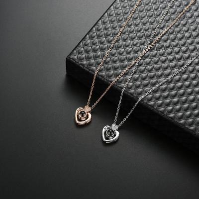 China UNIQ LN002 I Love You Necklace 100 Heart Languages CLASSIC Necklace Pendant Necklace For Women Gifts for sale