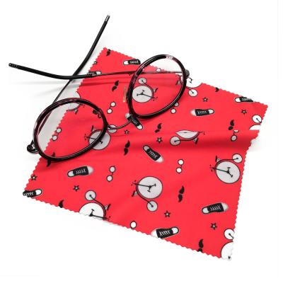 China Glass Cleaning Cloth Custom Digital Printing Soft Microfiber Cleaning Cloth For Glasses for sale