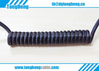 China Repetitive Flex Resistant Polyurethane PUR Jacketed Customized Coil Cable for sale
