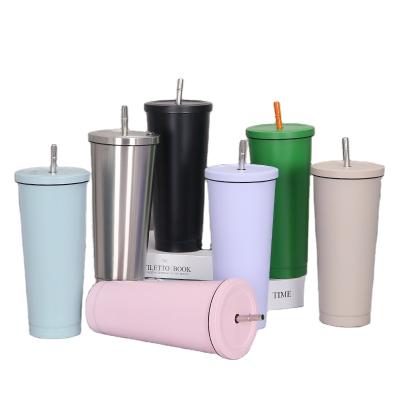 China Wholesale 450ML Business Customer Color Stainless Insulated Wine Straw Smoothie Metal Cup for sale