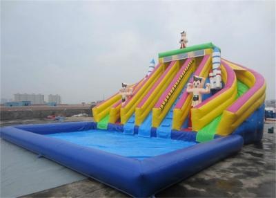 China Kinderen die Duurzame Grootste Opblaasbare Waterdia met Pool verbazen Te koop