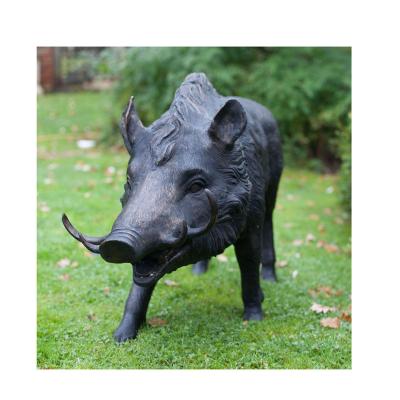 China Life Size Outdoor Metal Animal Figurine Decoration China Garden Hog Copper Boar Bronze Statue for sale