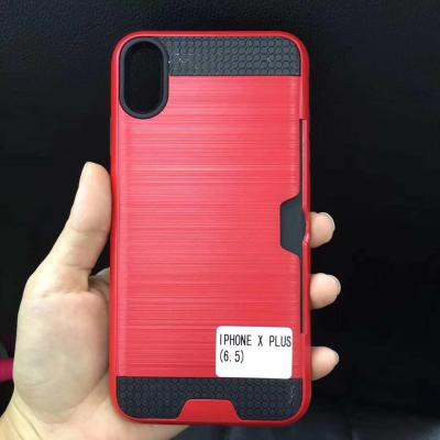 China Colorful Metal Brushed with Side Card Pocket Function Protective Shell For LG V10 V20 K8 2018 Q8 Q7+ LV3 2018 G710 X5 for sale