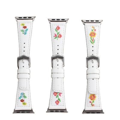 China 20mm Watch Band Apple Watch Band Genuine Leather Calfskin Leather Watch Band for sale