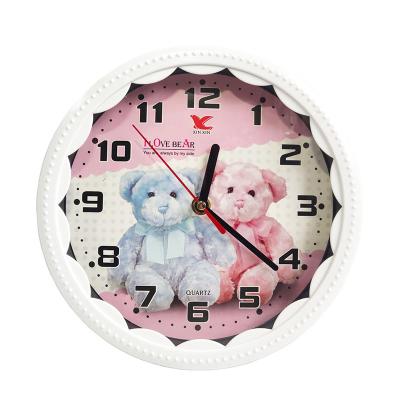 China Latest Sample Design Cartoon Style Radio Cute Kids Living Room Plastic Home Decor Wall Clock for sale