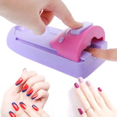 China Portable Manual Nail Art DIY 3D Finger Art DIY Nail Printing Machine with Pattern Stamp for sale
