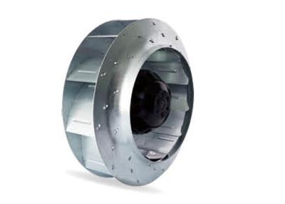 China Fan centrífuga al revés curvada externa del ventilador del motor del rotor con el impeledor de acero en venta