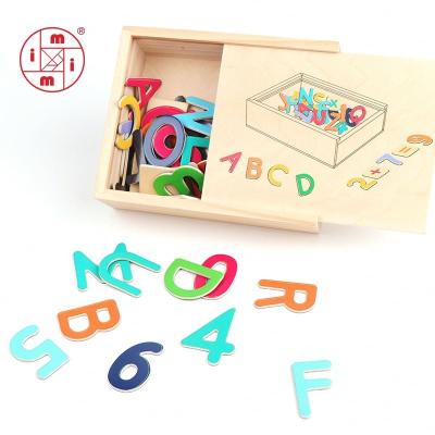China DIY TOY Best selling math and alphabet learning colorful baby educational wooden magnetic toys set blocks for kids for sale