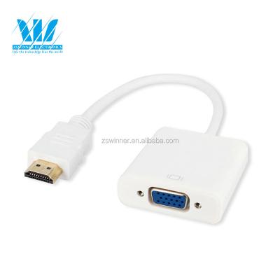 China High Speed Home Theater HDMI Male To VGA Female Adapter Cable For Europe PC Rohs CE FCC ATC HDMI Level 100% Open And Gold Tested Short for sale