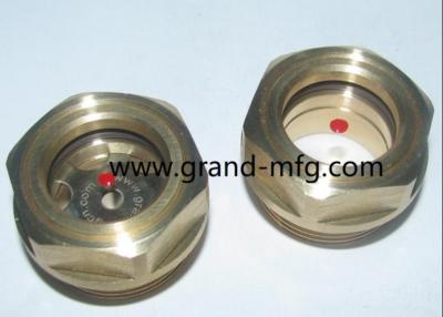 China male Metric thread M22*1.5 Brass Fluid level sight glass with reflector and natural glass for sale
