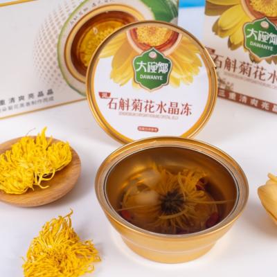 China Dendrobium Chrysanthemum Jelly Dessert 168g Low Sugar Plant Based Herbal Snack Ready to Eat Convenient Functional Food for Eye Health Daily Hydration and OEM Clean Label Export for sale