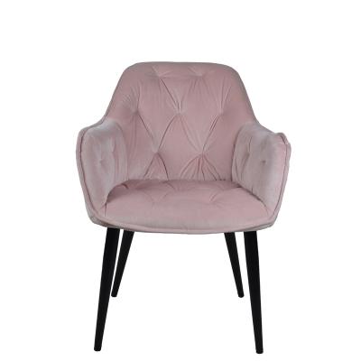 China KD Racing Pink Classic Velvet Dining Armchair Lounge Seat for sale