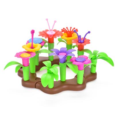 China Amazon Eco-Friendly Top Selling Bouquet Garden Building Block Children Toy Flower Garden Toys Educational 32pcs for sale