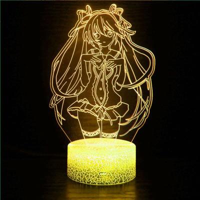 China Sakura Girl Transformation Group LED RGB Cartoon Minimalist 3D Night Light Humanoid Doll Girl Heart Bedroom Bedside Lamp for sale
