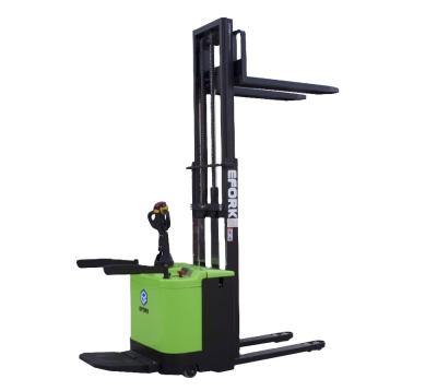 China Building material shops 1.5 ton electric pallet stacker forklift 1500 kg rack-on stacker for sale