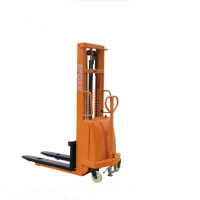 China Hotels 1000 Kg Pallet Stacker Pallet Semi Electric Hand Stacker Truck Semi Electric Forklift Manual Forklifts for sale