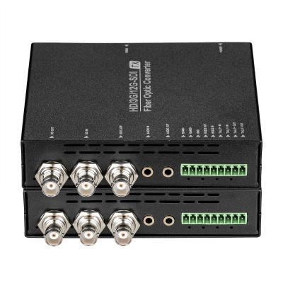 China Multi-function 12G SDI Fiber Converter with Loop Output, Tally, RS232/485 Data, 3.5 Audio for sale
