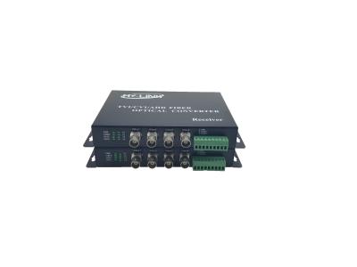 China 4-Ch 1080P HD CVI/TVI/AHD to Fiber Video Converter + 1 Ch Reverse RS485 DAHUA Compatible for sale