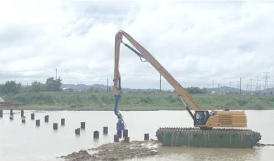 China Construction Hydraulic Piling Boom Arm For 20-85T Cat Hitachi Komatsu Excavators for sale