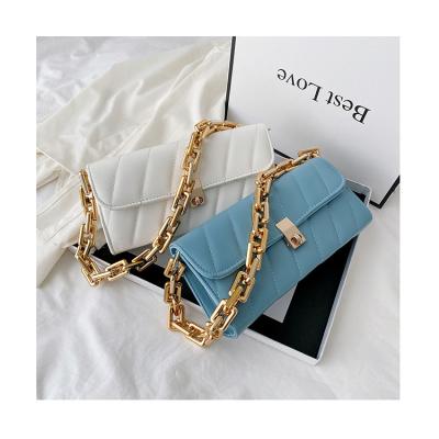 China Fashion Women Luxury Thick Handbags Chains Solid Stitched Designer Ins Shoulder Underarm Armpit Bags Pinch Square Mujer Bag A Chic Pipeline for sale