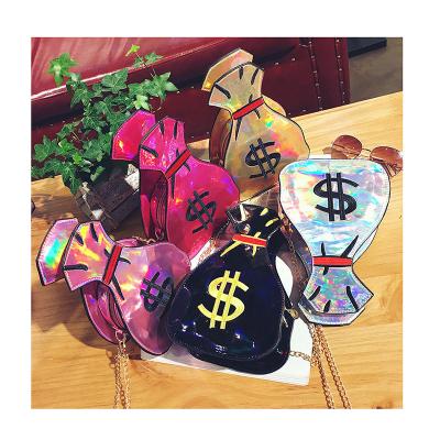China Fashion Women Laser Phone Handbag Fashion Creative Alphabet Chains Messenger Bag Personality Embroidery Shoulder Bag Designer Dollar Bag for sale