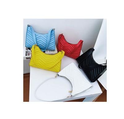 China Fashion Office Ladies Embroidery Solid Tilt Shoulder Striped Armpit Clips Women Summer Fashion Women For Single Bags Handbags Armpits for sale