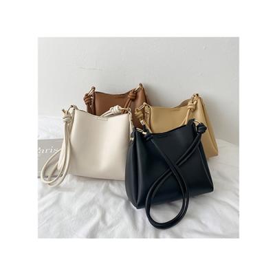 China Fashion Tote Ladies Bags Leather Handbags Retro Vintage Compound Bags 2021 Women's Fashion Knots Korean Handbag Combination Handbags For Girls for sale