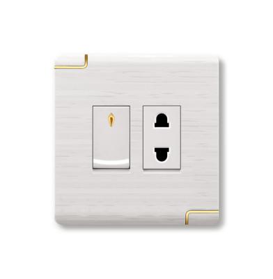 China Residential / Multipurpose Home / Hotel / Practical Business 1 Band 2 Way Switch Pearl White / Cafe 2 Pin Multi Socket for sale