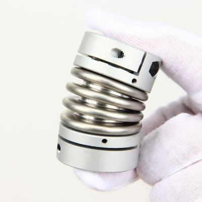 China Hotels Aluminum Alloy Bellows Coupling Shaft High Torque Motor Bellows Servo Motor Spring Coupler for sale